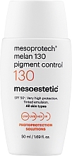 Fluid koloryzujący z filtrem przeciwsłonecznym - Mesoestetic Mesoprotech Melan Pigment Control 130+ SPF50+ — Zdjęcie N1