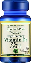 Kup Suplement Witamina D3 - Puritan's Pride Premium Sunvite High-Potency Vitamin D3 1000 IU