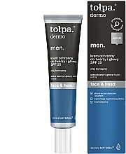 PRZECENA! Krem ochronny do twarzy i głowy SPF 25 - Tołpa Dermo Men Face & Head Protective Cream SPF25 * — Zdjęcie N1