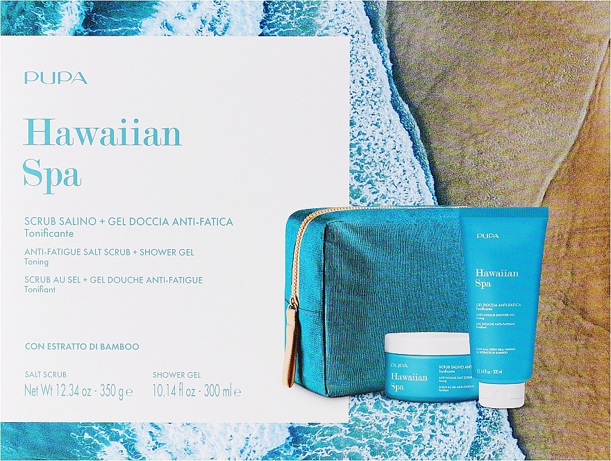 Zestaw - Pupa Hawaiian Spa Kit 1 (scrub/350g + sh/gel/300ml + bag) — Zdjęcie N1