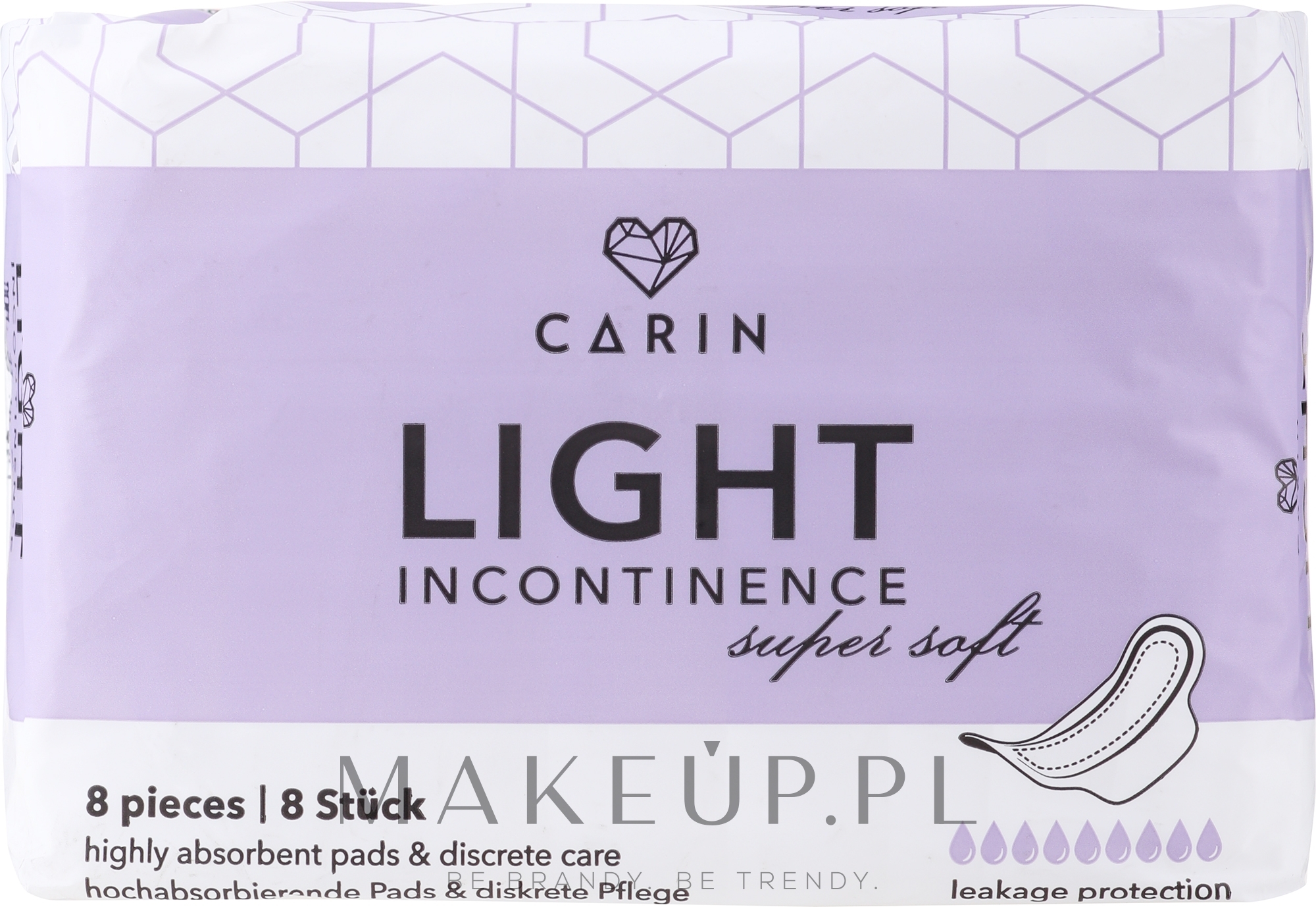 Wkładki higieniczne - Carin Light Incontinence Pads Super Soft — Zdjęcie 8 szt.