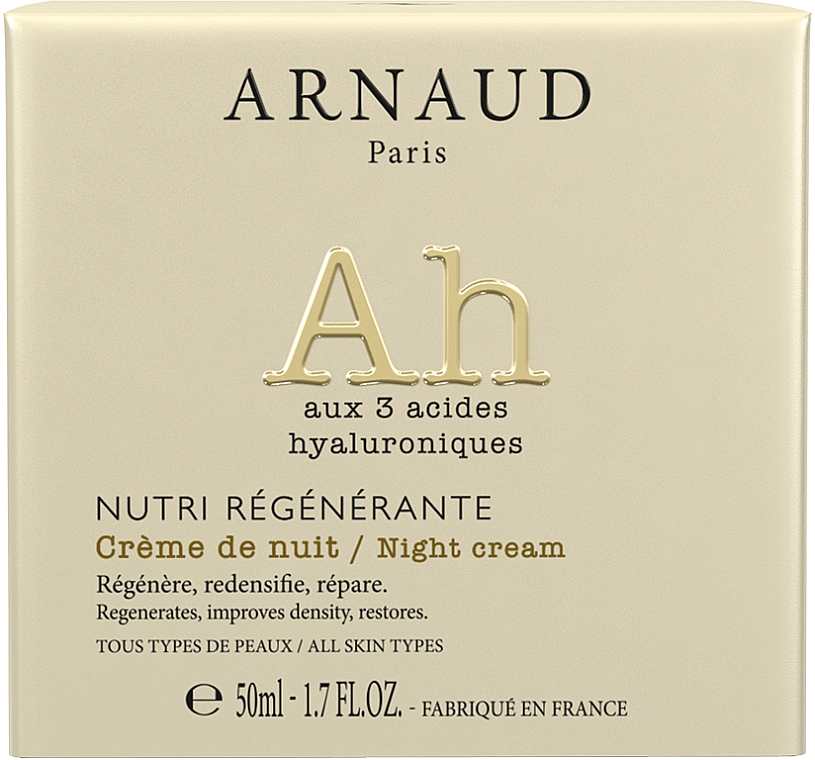 Krem do twarzy na noc z 3 formami kwasu hialuronowego - Arnaud Nutri Regenerante Night Cream — Zdjęcie N2