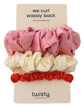 Zestaw gumek do włosów, 3 szt. - Twisty We Curl Waaay Back Silk Hair Bands Set C — Zdjęcie N1