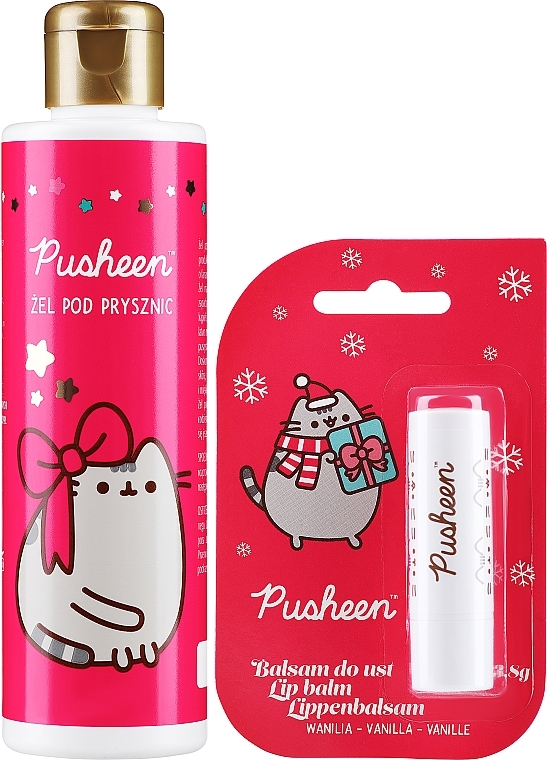 PRZECENA! Zestaw - Pusheen Merry Christmas (lip/balm/3.8g + show gel/200ml) * — Zdjęcie N2