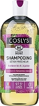 Szampon do włosów przetłuszczających się z organiczną miętą pieprzową - Coslys Shampoo With Organic Peppermint — Zdjęcie N3
