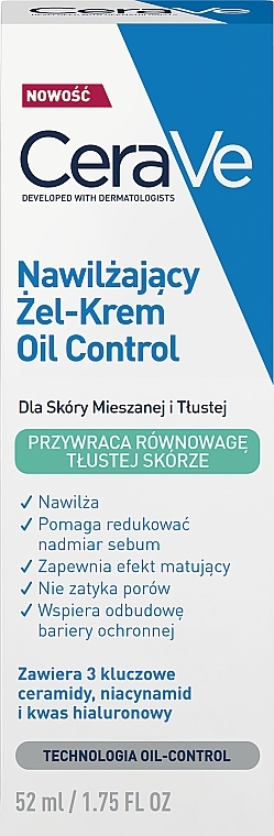 Matujący nawilżający krem-żel do skóry mieszanej i tłustej - CeraVe Oil Control Moisturising Gel-Cream — Zdjęcie N4