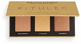 Zestaw palet rozświetlaczy do twarzy i ciała - Makeup Revolution X Kitulec #GlowKitulca Highlighter Palette Glow Kit (2 x high/palette 7.5 g) — Zdjęcie N6