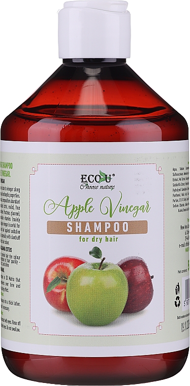 Szampon z octem jabłkowym do włosów suchych - Eco U Apple Vinegar Shampoo — Zdjęcie N1