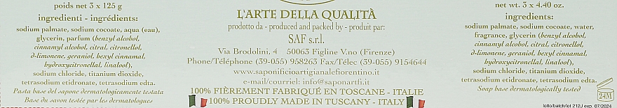 Zestaw naturalnych mydeł w kostce Konwalia - Saponificio Artigianale Fiorentino Lily of The Valley Scented Soap (3 x soap 125 g) — Zdjęcie N2