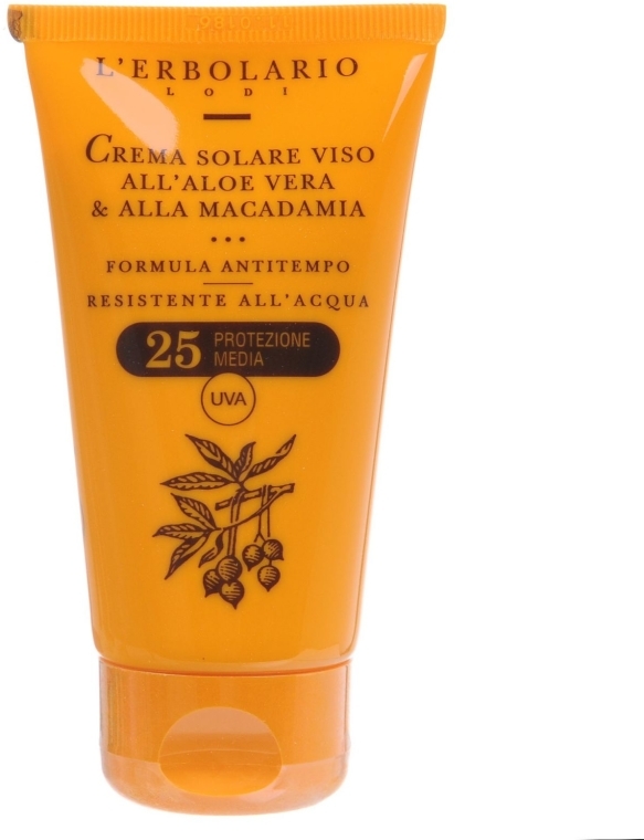 Krem przeciwsłoneczny do twarzy Aloes i makadamia (SPF 25) - L'Erbolario Crema Solare Viso All'Aloe Vera And Alla Macadamia — Zdjęcie N1