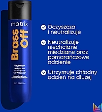 Szampon chroniący kolor włosów farbowanych - Matrix Total Results Brass Off Blue Shampoo For Brunettes — Zdjęcie N3