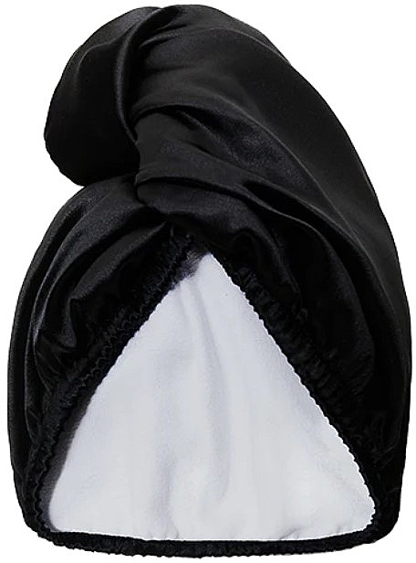Dwustronny satynowy turban do włosów, czarny - Glov Double-Sided Satin Hair Towel Wrap Black — Zdjęcie N1