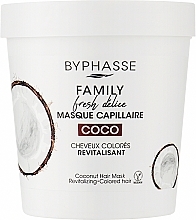 Maska do włosów farbowanych z kokosem - Byphasse Family Fresh Delice Mask  — Zdjęcie N1