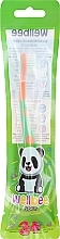 Szczoteczka do zębów dla dzieci, miękka, od 3 lat, pomarańczowa z zielonymi elementami - Wellbee Travel Toothbrush For Kids — Zdjęcie N1