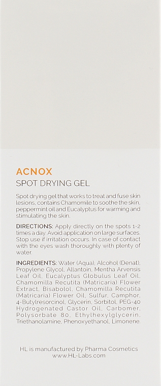 Żel do twarzy - Holy Land Cosmetics Acnox Sport Drying Gel — Zdjęcie N3