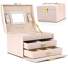 Pudełko na biżuterię i zegarki, PD49PR, pudrowe - Ecarla — Zdjęcie N1