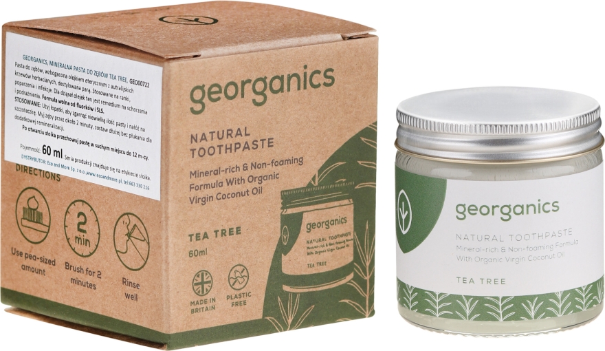 Naturalna pasta do zębów - Georganics Tea Tree Natural Toothpaste