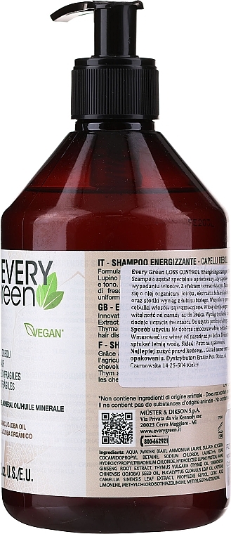 PRZECENA! Szampon przeciw wypadaniu włosów - EveryGreen Loss Control Energizing Shampoo * — Zdjęcie N3