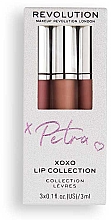 Kup Zestaw pomadek w płynie (lipstick 3 x 3 ml) - Makeup Revolution X Petra XOXO Lip Collection 