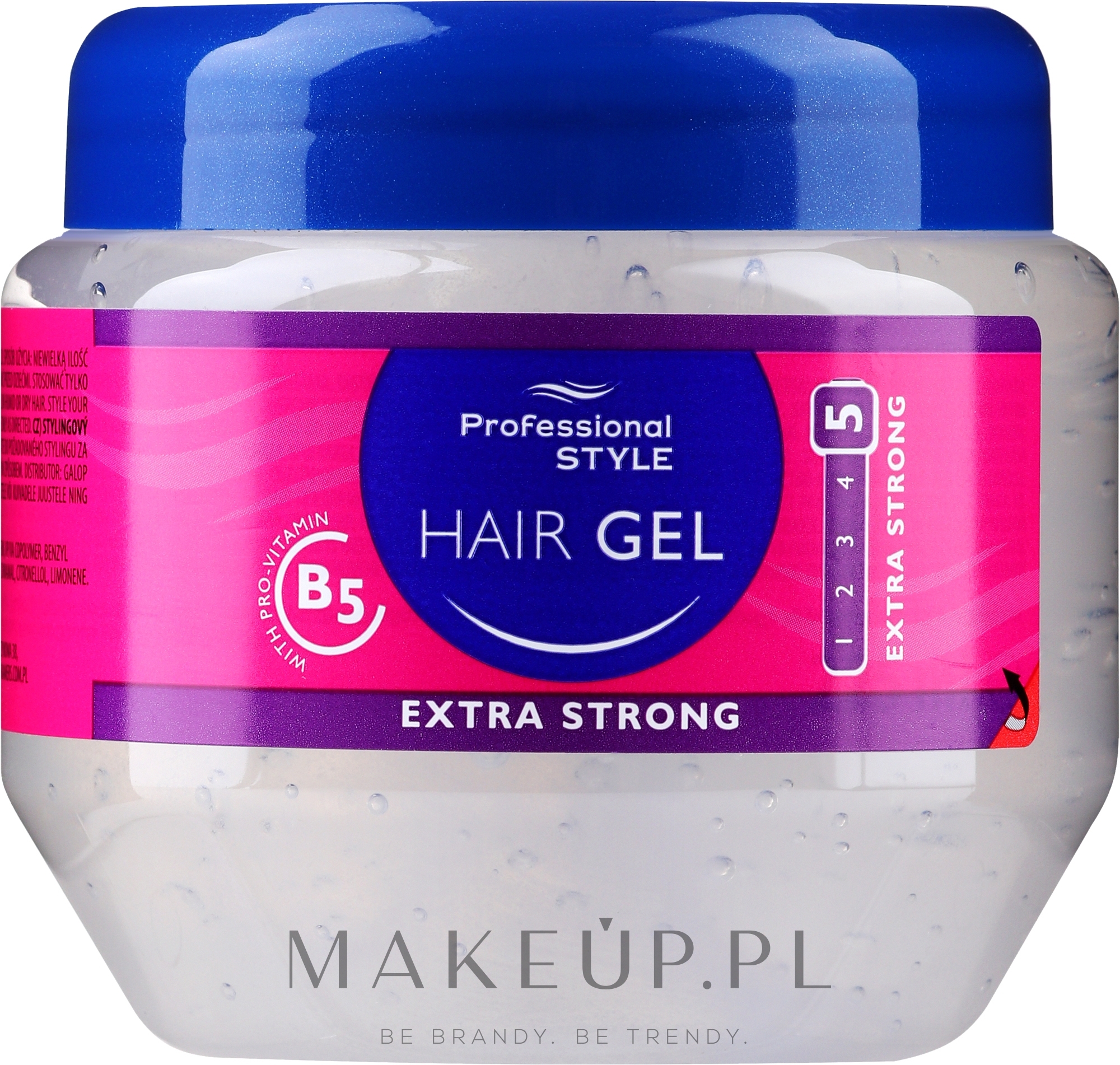 Żel do stylizacji włosów - Professional Style Hair Gel Extra Strong With Pro Vitamin B5 — Zdjęcie 225 ml