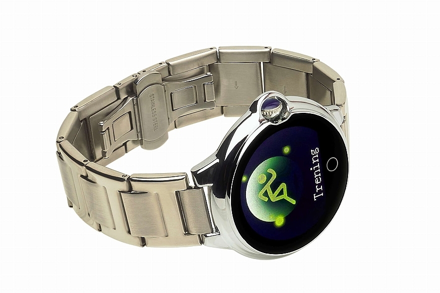 PRZECENA! Smartwatch damski, srebrny, stalowy - Garett Smartwatch Women Karen Silver Steel * — Zdjęcie N3