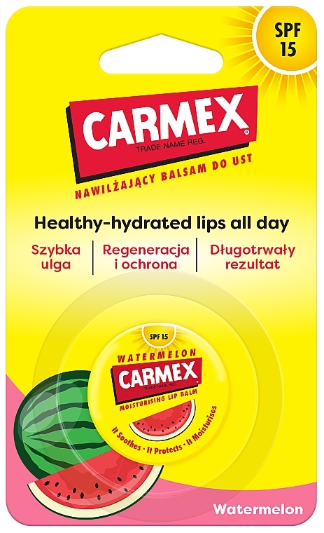 Nawilżający balsam do ust w słoiczku - Carmex Watermelon Lip Balm 