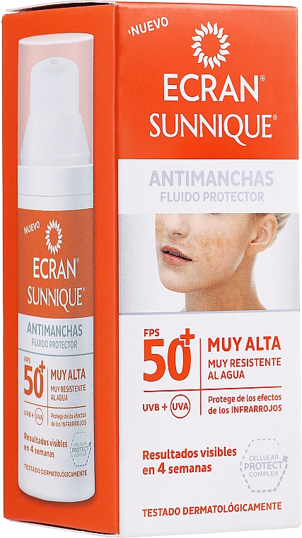 Ochrona przeciwsłoneczna do twarzy z filtrem 50+ - Ecran Sunnique Antimanchas Facial SPF 50 — Zdjęcie N2