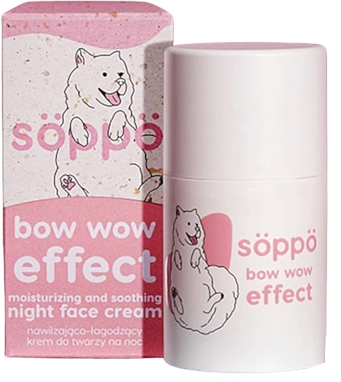 Nawilżający i kojący krem do twarzy na noc - Soppo Bow Wow Effect Moisturizing And Soothing Night Face Cream  — Zdjęcie N1