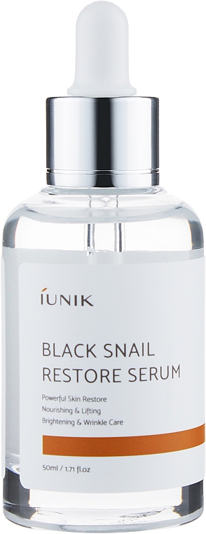 Odnawiające serum do twarzy z ekstraktem ze śluzu czarnego ślimaka - iUNIK Black Snail Restore Serum