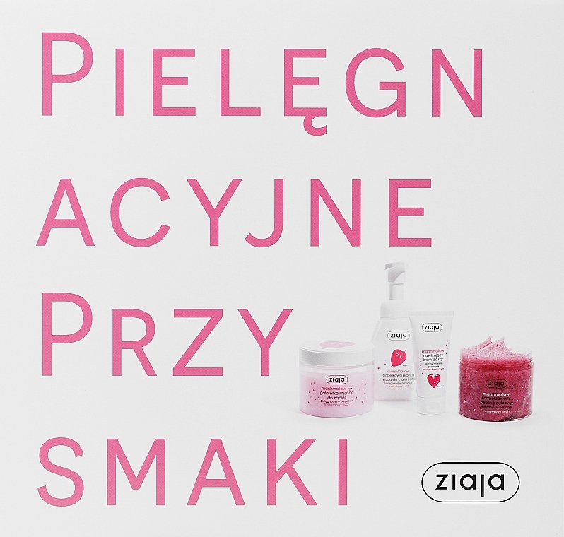 Zestaw - Ziaja I Love Ziaja Marshmallow (b/peeling/300ml + h/cr/50ml + shower/gel 260 ml + b/foam/250ml) — Zdjęcie N1