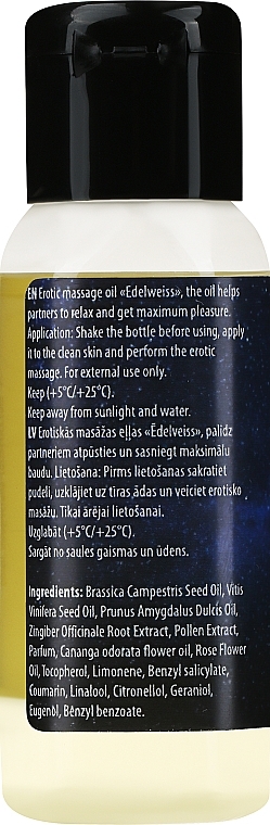 Olejek do masażu erotycznego Edelweiss - Verana Erotic Massage Oil Edelweiss — Zdjęcie N2