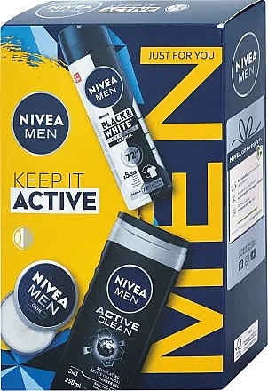 Zestaw - Nivea Men Keep It Active(cr/30ml + deo/150ml + sh/gel250ml) — Zdjęcie N1