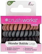 Gumki do włosów, wielokolorowe, 5 sztuk - Brushworks Wonder Bobble Large Natural — Zdjęcie N1
