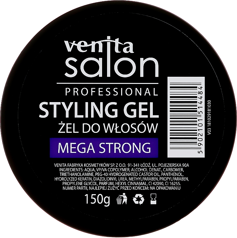 Mocny żel do stylizacji włosów - Venita Salon Professional Styling Mega Strong