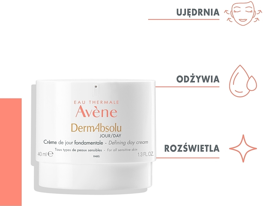 PRZECENA! Modelujący owal twarzy krem na dzień - Avène Eau Thermale Derm Absolu Day Cream * — Zdjęcie N5