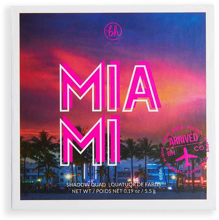 Paleta cieni do powiek - BH Cosmetics Magnetic In Miami Shadow Quad — Zdjęcie N3