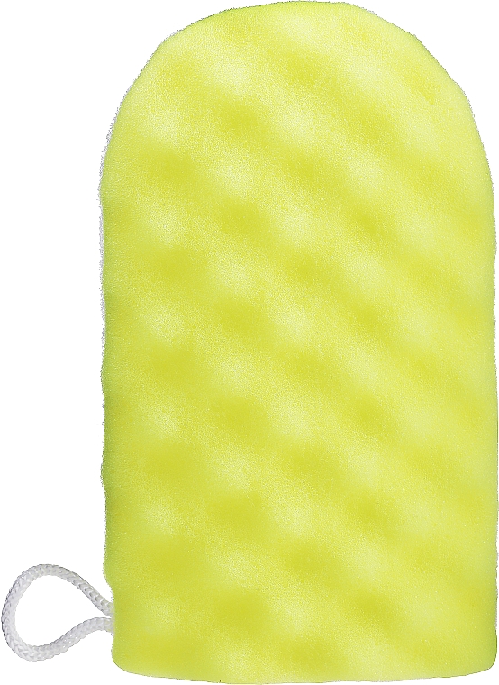 Gąbka-rękawica do kąpieli, żółta - LULA — Zdjęcie N1