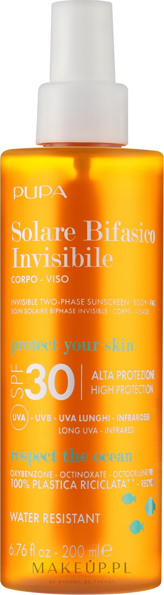 Dwufazowy krem do ciała z filtrem przeciwsłonecznym SPF 30 - Pupa Two-Phase Sunscreen SPF 30 — Zdjęcie 200 ml