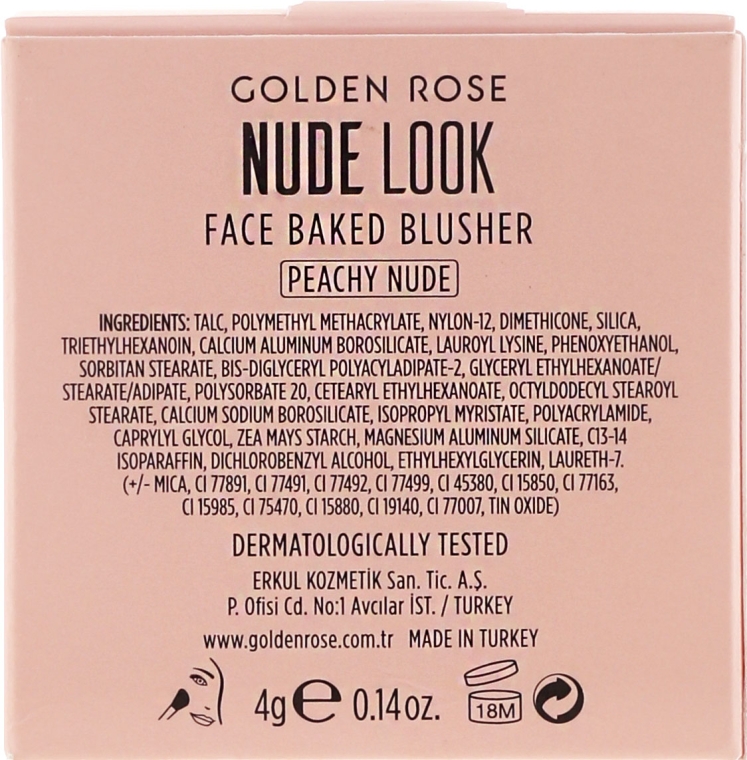 Róż do policzków - Golden Rose Nude Look Face Baked Blusher — Zdjęcie N4