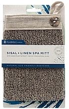 Rękawica do kąpieli z sizalu i niebielonego lnu - Hydrea London Sisal + Unbleached Linen Spa Mitt Charcoal — Zdjęcie N2