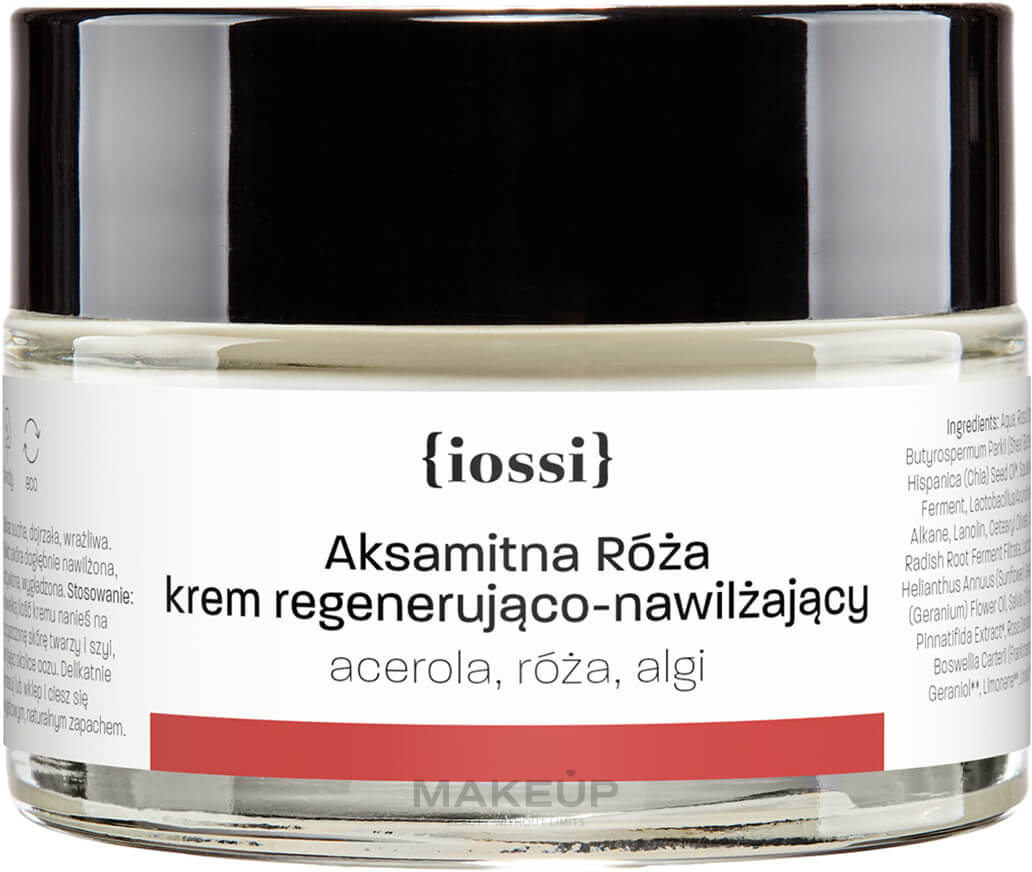 Aksamitna Róża. Krem regenerująco nawilżający. Acerola, róża, algi - Iossi Aksamitna róża — Zdjęcie 50 ml