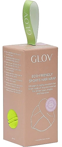 Sportowy turban-ręcznik do włosów, limonkowy - Glov Eco-Friendly Sports Hair Wrap Lime — Zdjęcie N3