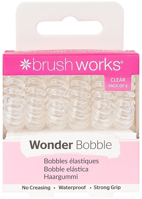 Przezroczyste gumki do włosów, 6 szt. - Brushworks Wonder Bobble Clear — Zdjęcie N1