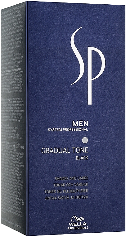 Zestaw do włosów dla mężczyzn - Wella SP Men Gradual Tone Black (h/mousse 60 ml + shm 30 ml + brush) — Zdjęcie N1