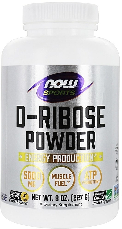 Naturalny suplement w proszku, 227 g - Now Foods Sports D-Ribose Powder — Zdjęcie N1