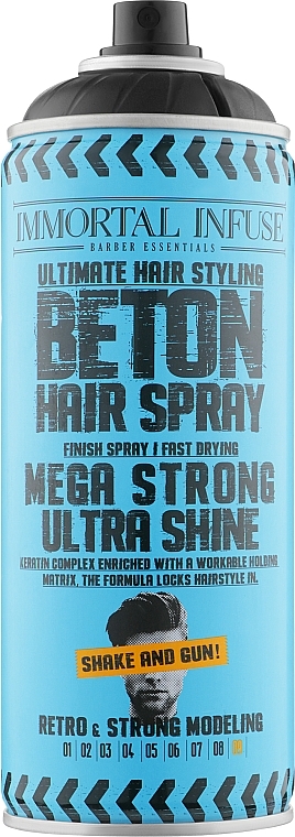 Spray do stylizacji włosów - Immortal Infuse Beton Hair Spray Mega Strong Ultra Shine — Zdjęcie N1