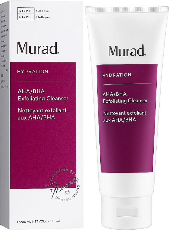 Złuszczający żel do twarzy z kwasami AHA i BHA - Murad Hydration Aha/Bha Exfoliating Cleanser  — Zdjęcie N2