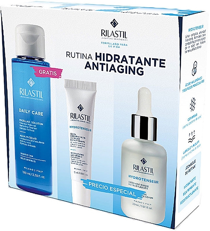 Zestaw - Rilastil Rutina Hidratante Antiaginc (eye/cr/15ml + serum/30ml + tonic/100ml) — Zdjęcie N1