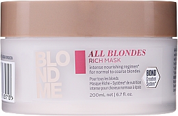 Odżywcza maska do włosów - Schwarzkopf Professional BlondMe All Blondes Rich Mask — Zdjęcie N1