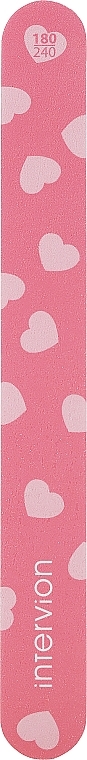 Pilnik do paznokci, różowy z serduszkami - Inter-Vion — Zdjęcie N1